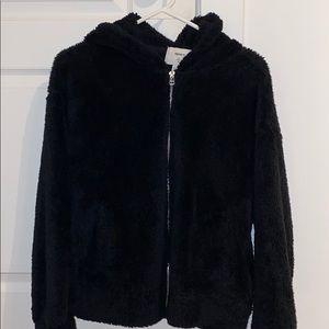 F21 TEDDY ZIP UP HOODIE